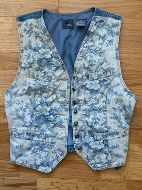 Floral Denim Vintage style vest